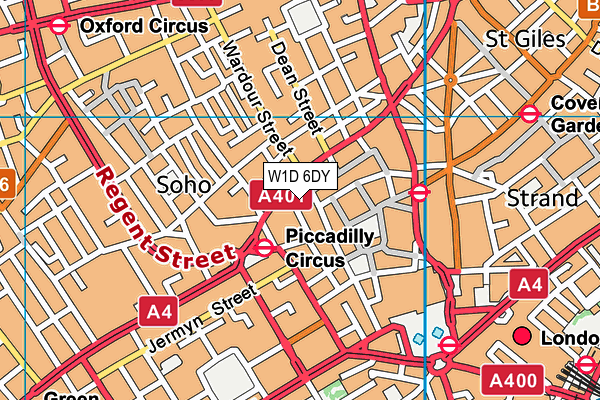 W1D 6DY map - OS VectorMap District (Ordnance Survey)