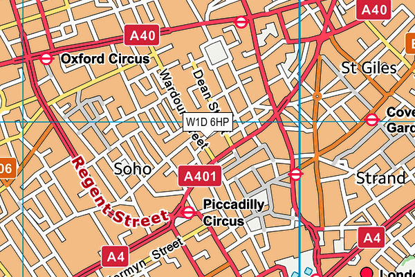 W1D 6HP map - OS VectorMap District (Ordnance Survey)