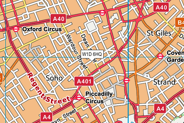 W1D 6HQ map - OS VectorMap District (Ordnance Survey)