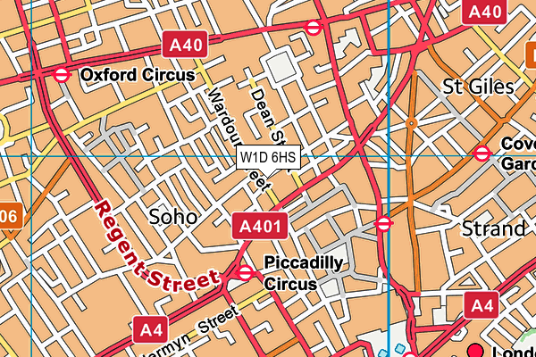 W1D 6HS map - OS VectorMap District (Ordnance Survey)