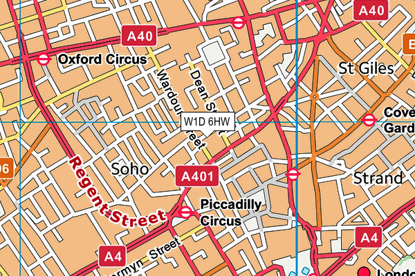 W1D 6HW map - OS VectorMap District (Ordnance Survey)