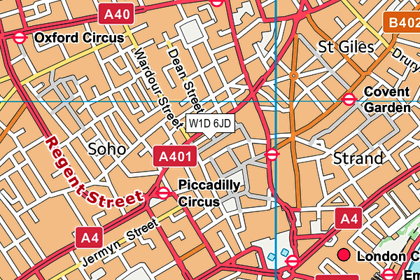 W1D 6JD map - OS VectorMap District (Ordnance Survey)