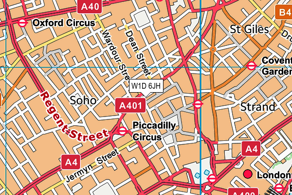 W1D 6JH map - OS VectorMap District (Ordnance Survey)