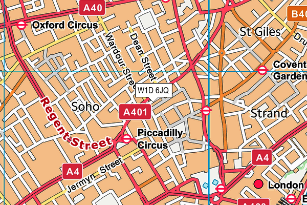 W1D 6JQ map - OS VectorMap District (Ordnance Survey)