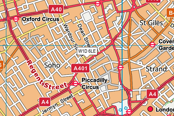 W1D 6LE map - OS VectorMap District (Ordnance Survey)