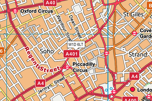 W1D 6LT map - OS VectorMap District (Ordnance Survey)