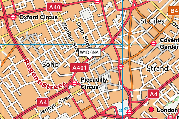 W1D 6NA map - OS VectorMap District (Ordnance Survey)