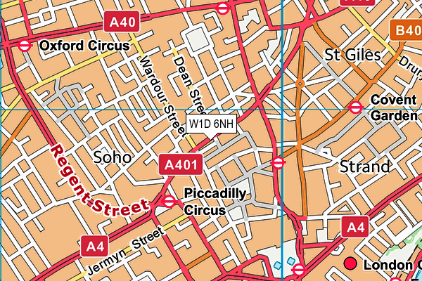 W1D 6NH map - OS VectorMap District (Ordnance Survey)