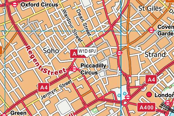 W1D 6PJ map - OS VectorMap District (Ordnance Survey)