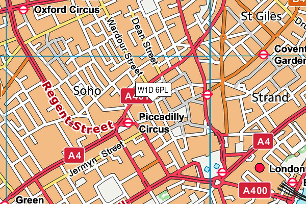 W1D 6PL map - OS VectorMap District (Ordnance Survey)