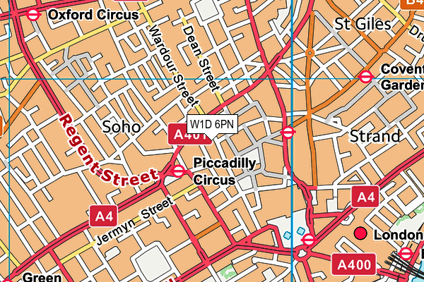 W1D 6PN map - OS VectorMap District (Ordnance Survey)