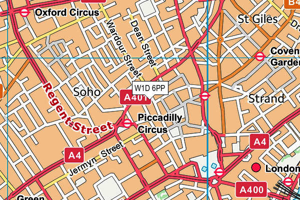 W1D 6PP map - OS VectorMap District (Ordnance Survey)