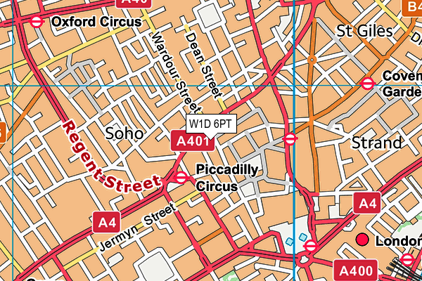 W1D 6PT map - OS VectorMap District (Ordnance Survey)