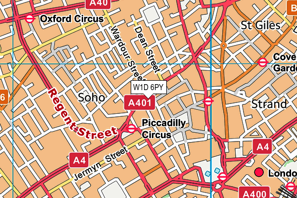 W1D 6PY map - OS VectorMap District (Ordnance Survey)