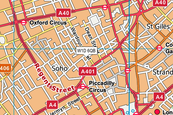 W1D 6QB map - OS VectorMap District (Ordnance Survey)