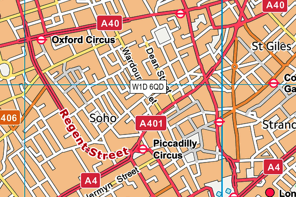 W1D 6QD map - OS VectorMap District (Ordnance Survey)