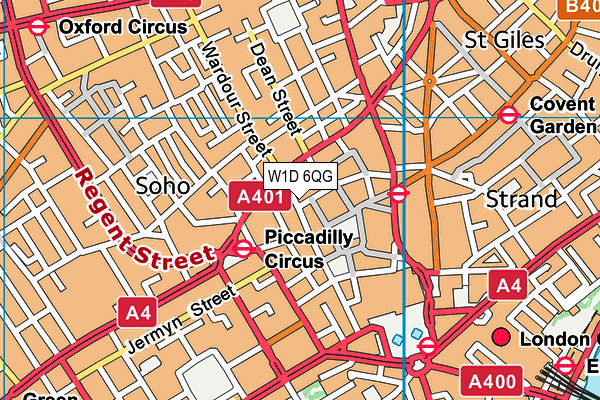 W1D 6QG map - OS VectorMap District (Ordnance Survey)