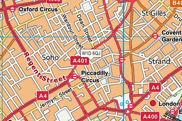 W1D 6QJ map - OS VectorMap District (Ordnance Survey)