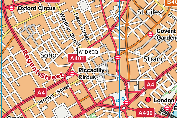 W1D 6QQ map - OS VectorMap District (Ordnance Survey)