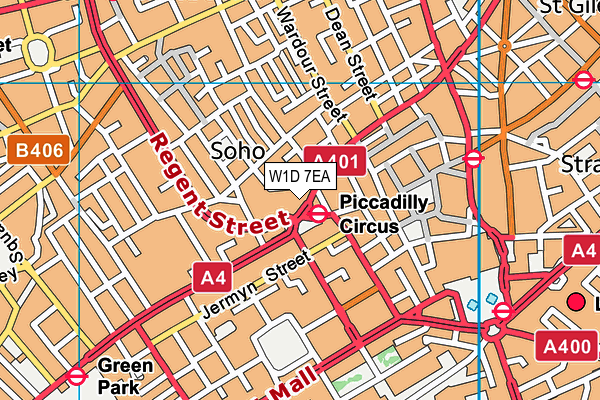 W1D 7EA map - OS VectorMap District (Ordnance Survey)