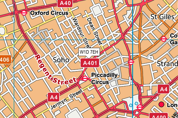 W1D 7EH map - OS VectorMap District (Ordnance Survey)