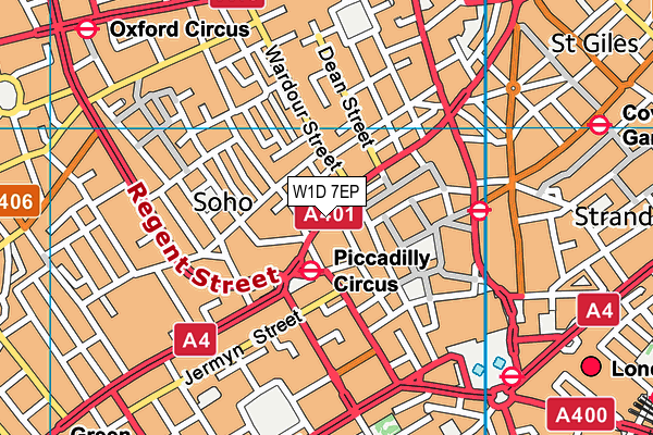 W1D 7EP map - OS VectorMap District (Ordnance Survey)