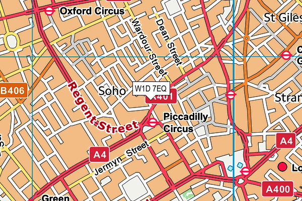 W1D 7EQ map - OS VectorMap District (Ordnance Survey)