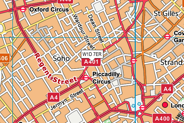 W1D 7ER map - OS VectorMap District (Ordnance Survey)