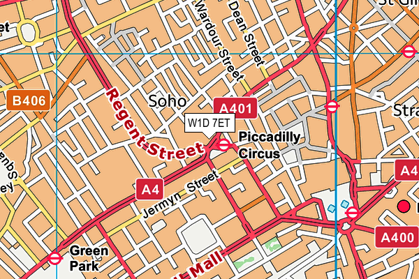 W1D 7ET map - OS VectorMap District (Ordnance Survey)