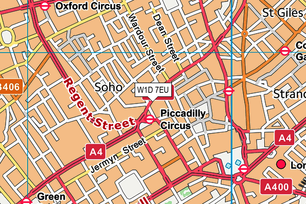 W1D 7EU map - OS VectorMap District (Ordnance Survey)