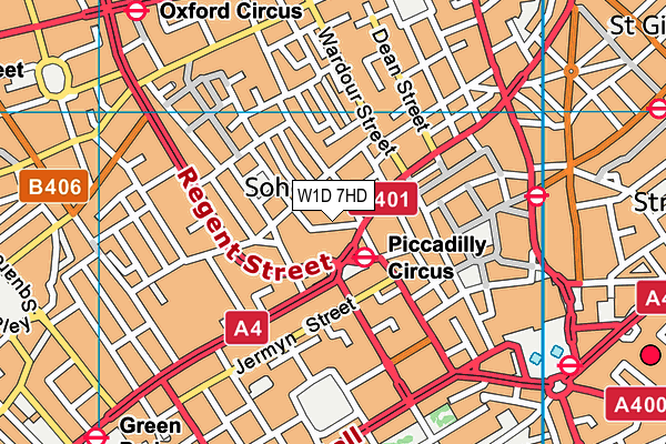 W1D 7HD map - OS VectorMap District (Ordnance Survey)