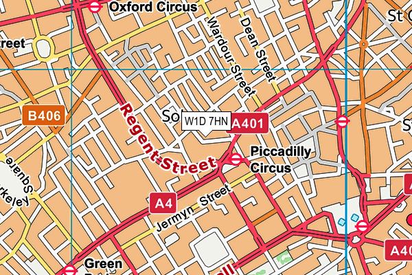 W1D 7HN map - OS VectorMap District (Ordnance Survey)