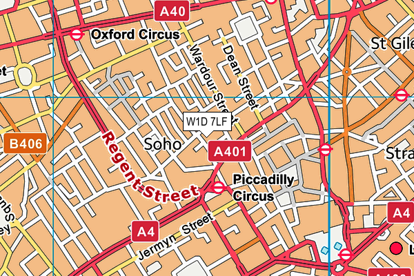 Soho Parish CofE Primary School map (W1D 7LF) - OS VectorMap District (Ordnance Survey)