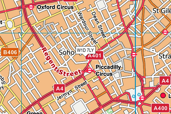 W1D 7LY map - OS VectorMap District (Ordnance Survey)