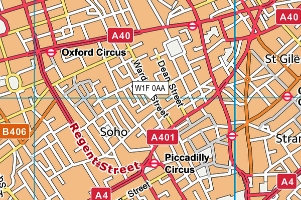 W1F 0AA map - OS VectorMap District (Ordnance Survey)