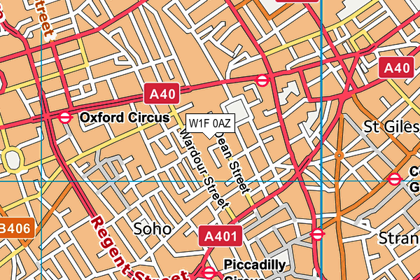 W1F 0AZ map - OS VectorMap District (Ordnance Survey)