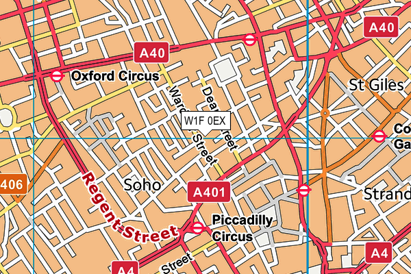 W1F 0EX map - OS VectorMap District (Ordnance Survey)