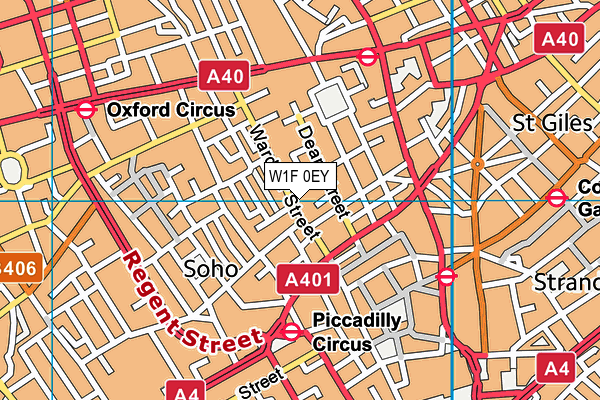W1F 0EY map - OS VectorMap District (Ordnance Survey)