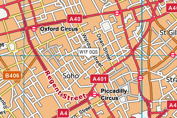 W1F 0QS map - OS VectorMap District (Ordnance Survey)