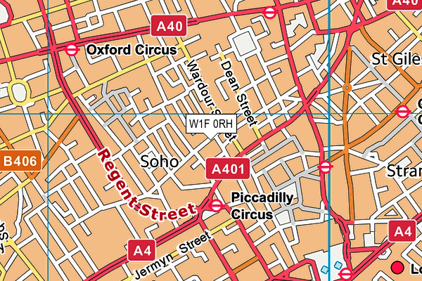 W1F 0RH map - OS VectorMap District (Ordnance Survey)