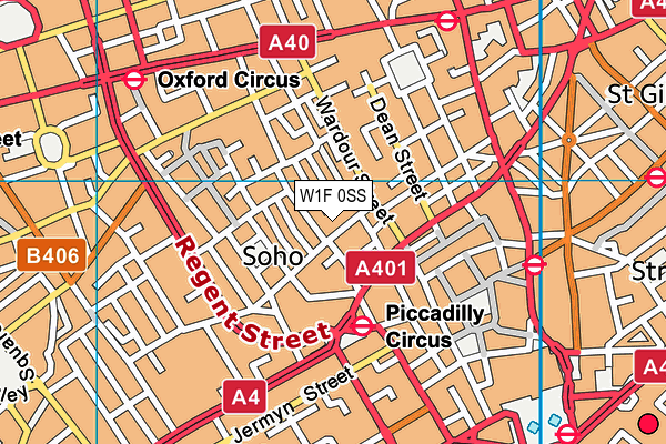 W1F 0SS map - OS VectorMap District (Ordnance Survey)