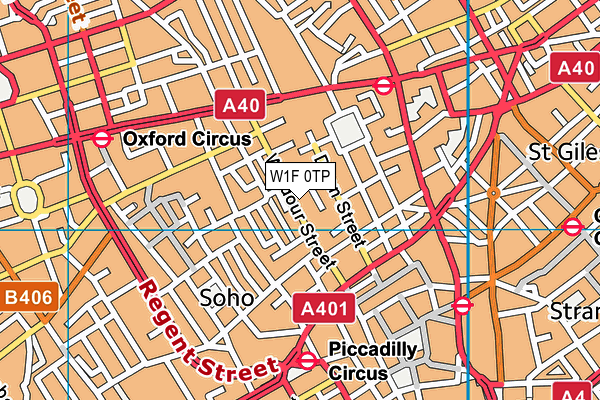 W1F 0TP map - OS VectorMap District (Ordnance Survey)