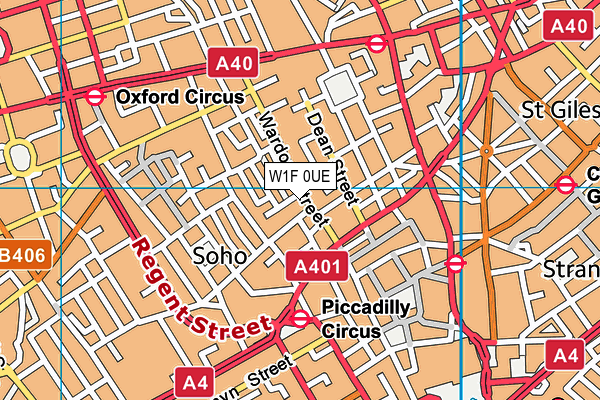 W1F 0UE map - OS VectorMap District (Ordnance Survey)