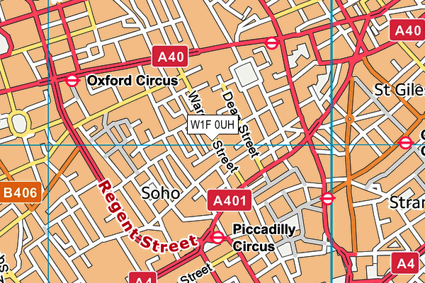 W1F 0UH map - OS VectorMap District (Ordnance Survey)