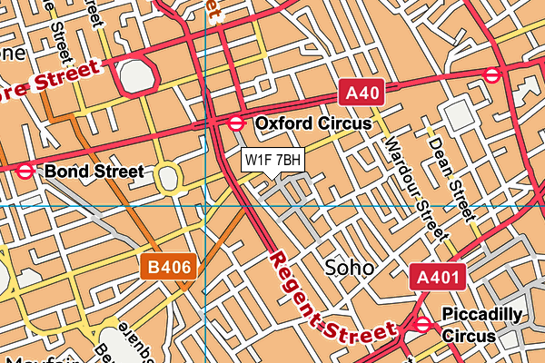 W1F 7BH map - OS VectorMap District (Ordnance Survey)