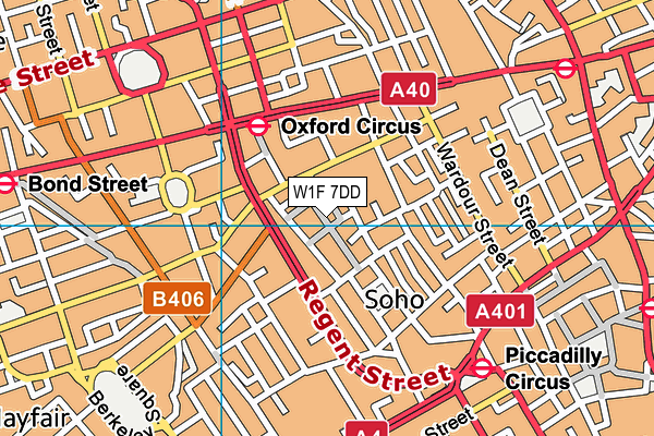 W1F 7DD map - OS VectorMap District (Ordnance Survey)