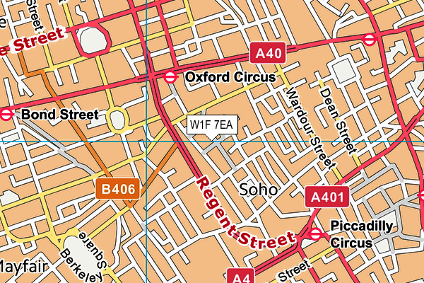 W1F 7EA map - OS VectorMap District (Ordnance Survey)