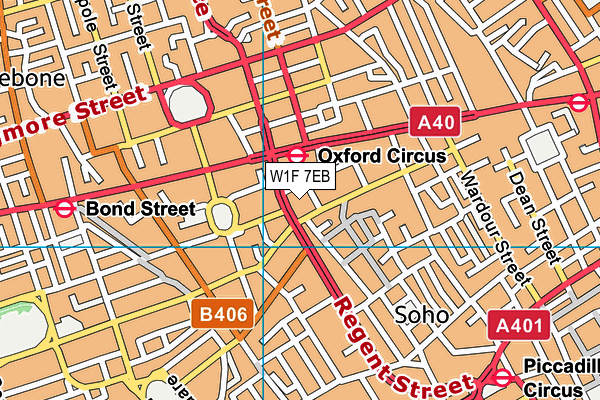 W1F 7EB map - OS VectorMap District (Ordnance Survey)