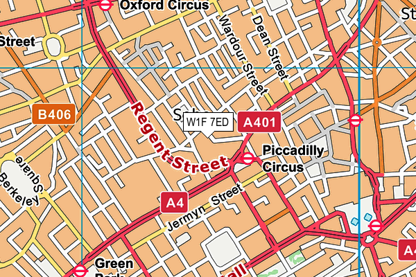 W1F 7ED map - OS VectorMap District (Ordnance Survey)