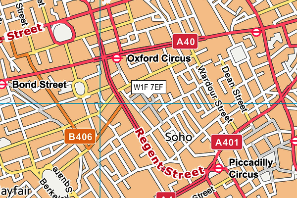 W1F 7EF map - OS VectorMap District (Ordnance Survey)